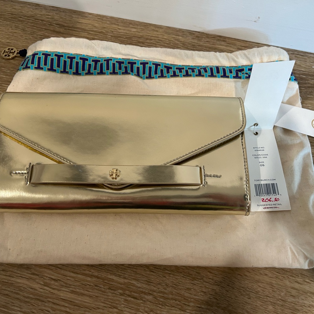 Tory Burch Metallic Clutch - NWT